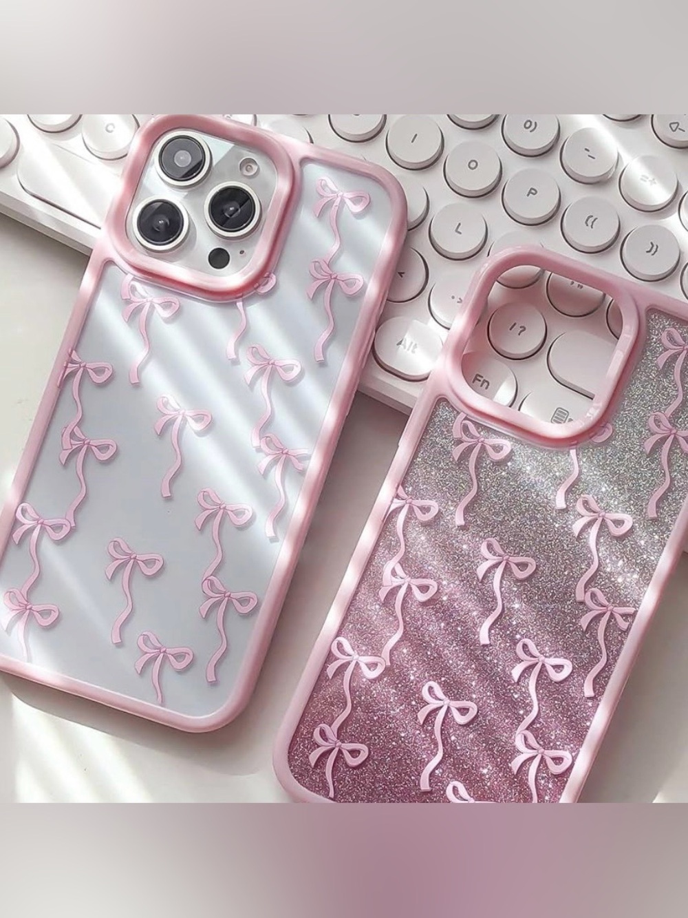 iPhone 16 Pro Max,Clear Slim Fit Pretty Aesthetic Bow Phone Case
